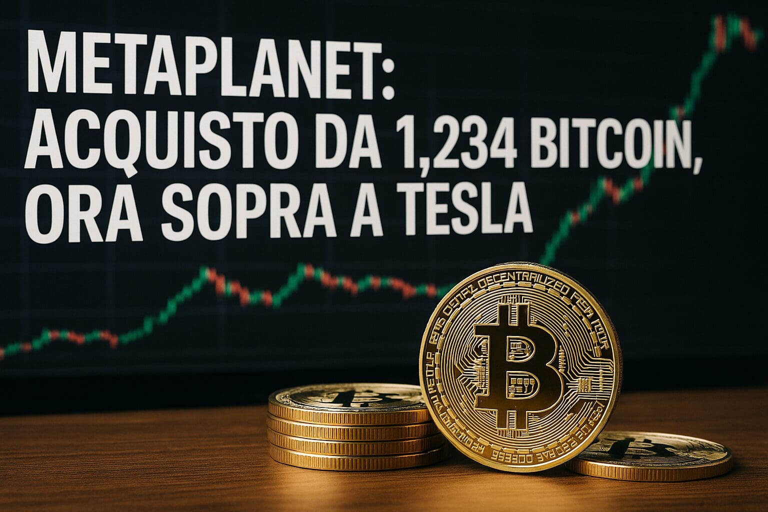 Metaplanet: Acquisto da 1.234 Bitcoin, ora sopra a TESLA
