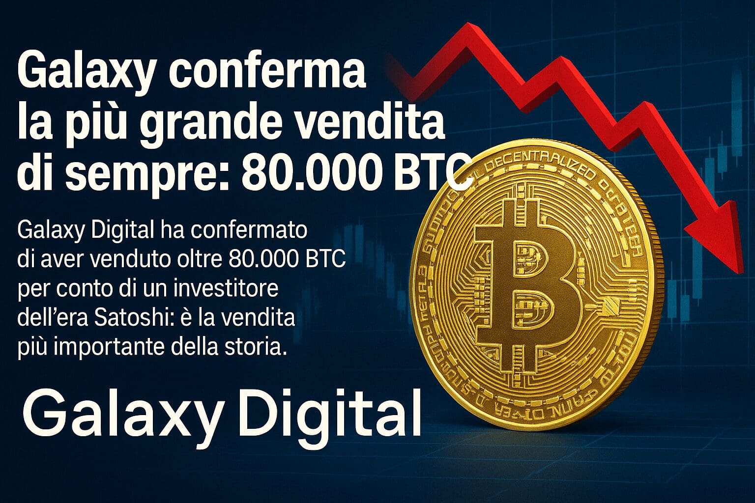 Galaxy conferma la più grande vendita di sempre: 80.000 BTC