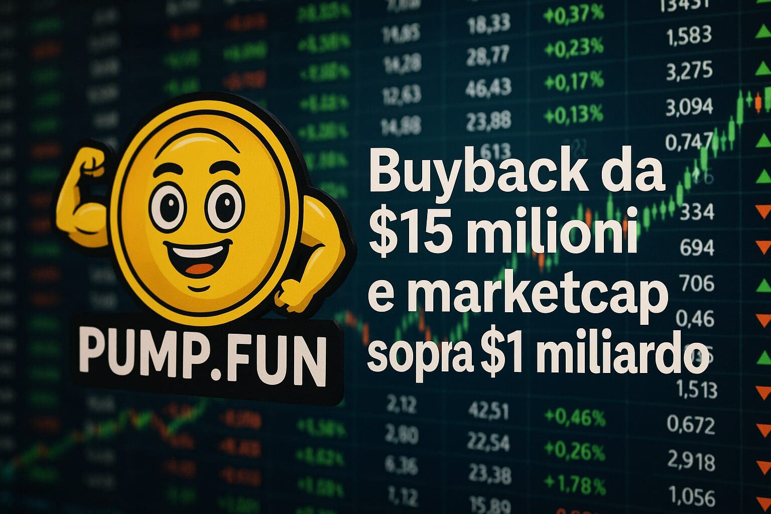 Pump.Fun: Buyback da $15 milioni e marketcap sopra $1 miliardo