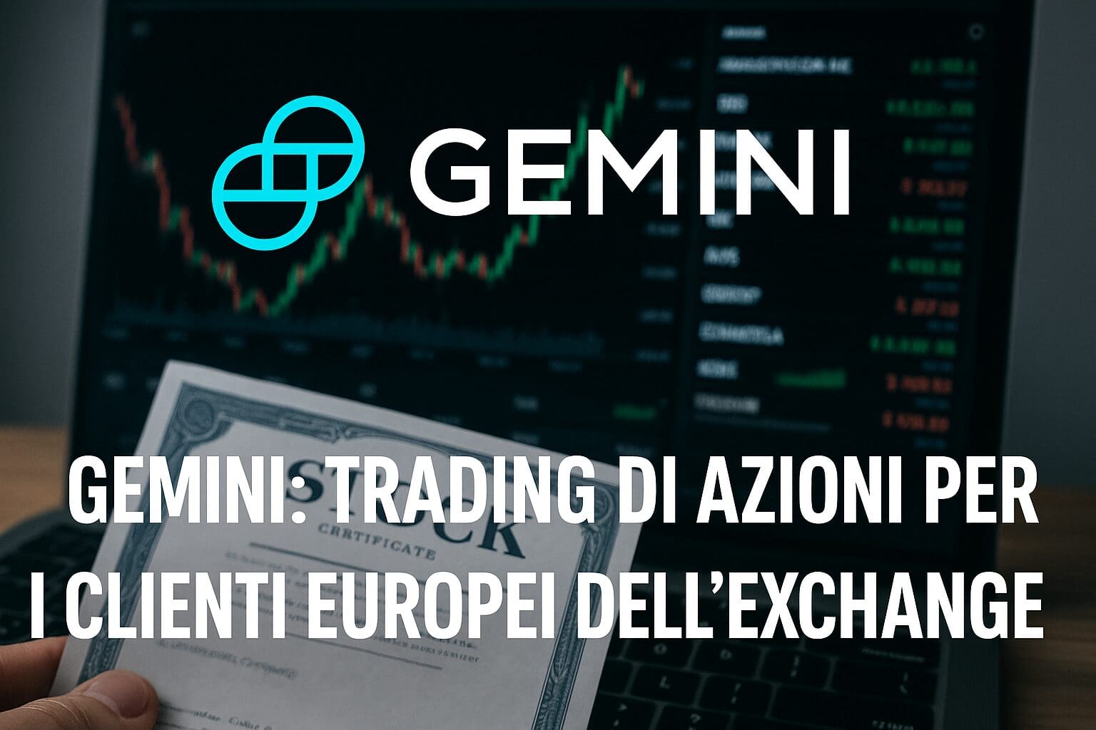 Gemini: Trading di azioni per i clienti Europei dell'exchange