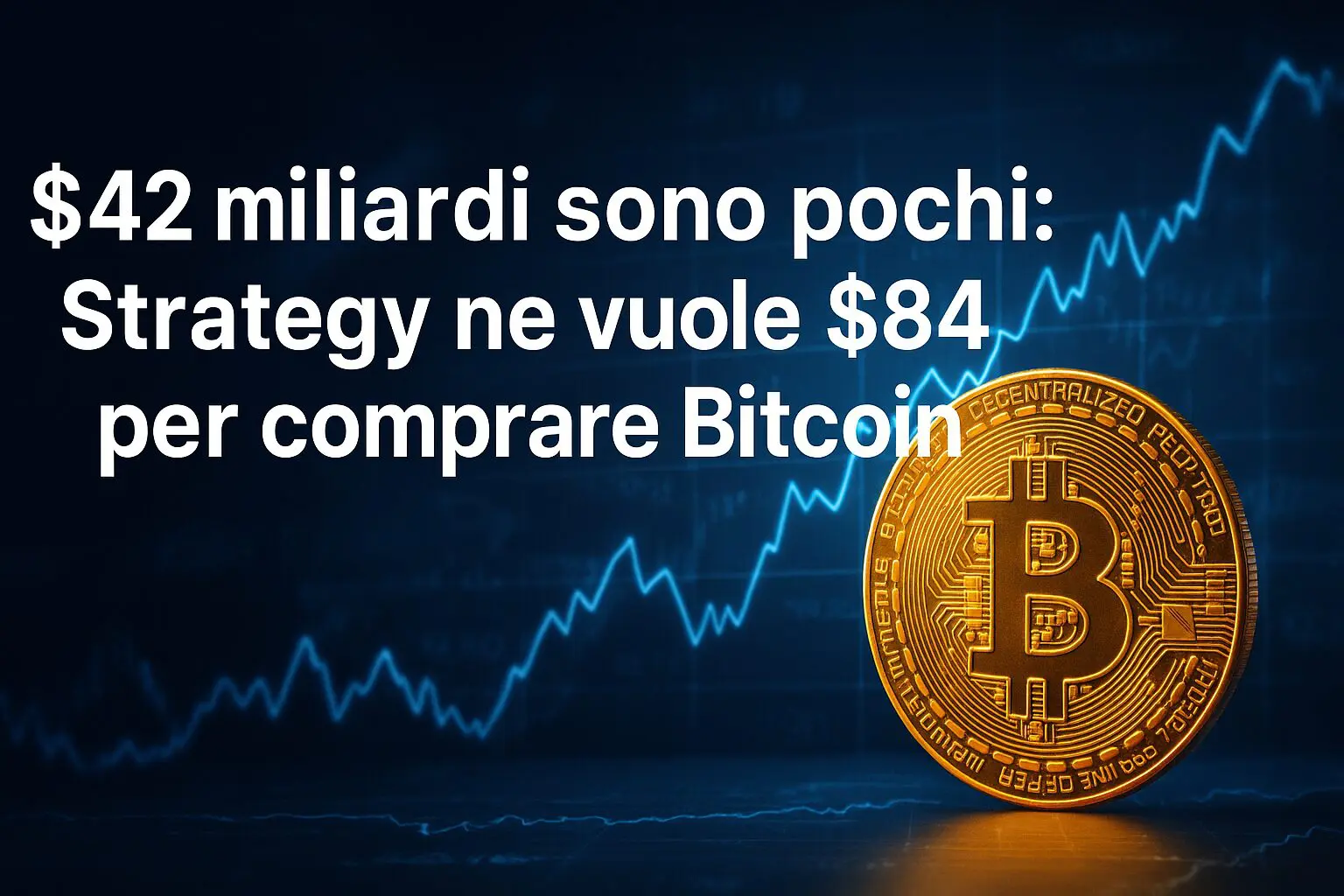 $42 miliardi sono pochi: Strategy ne vuole $84 per comprare Bitcoin