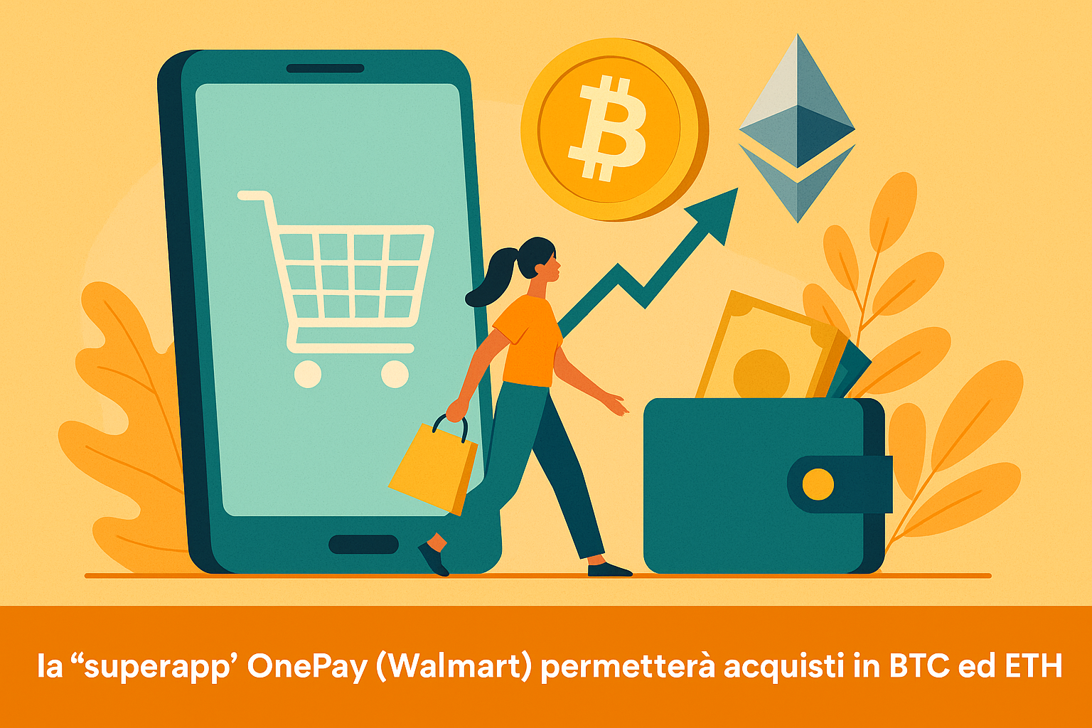 La “superapp” OnePay (Walmart) permetterà acquisti in BTC ed ETH