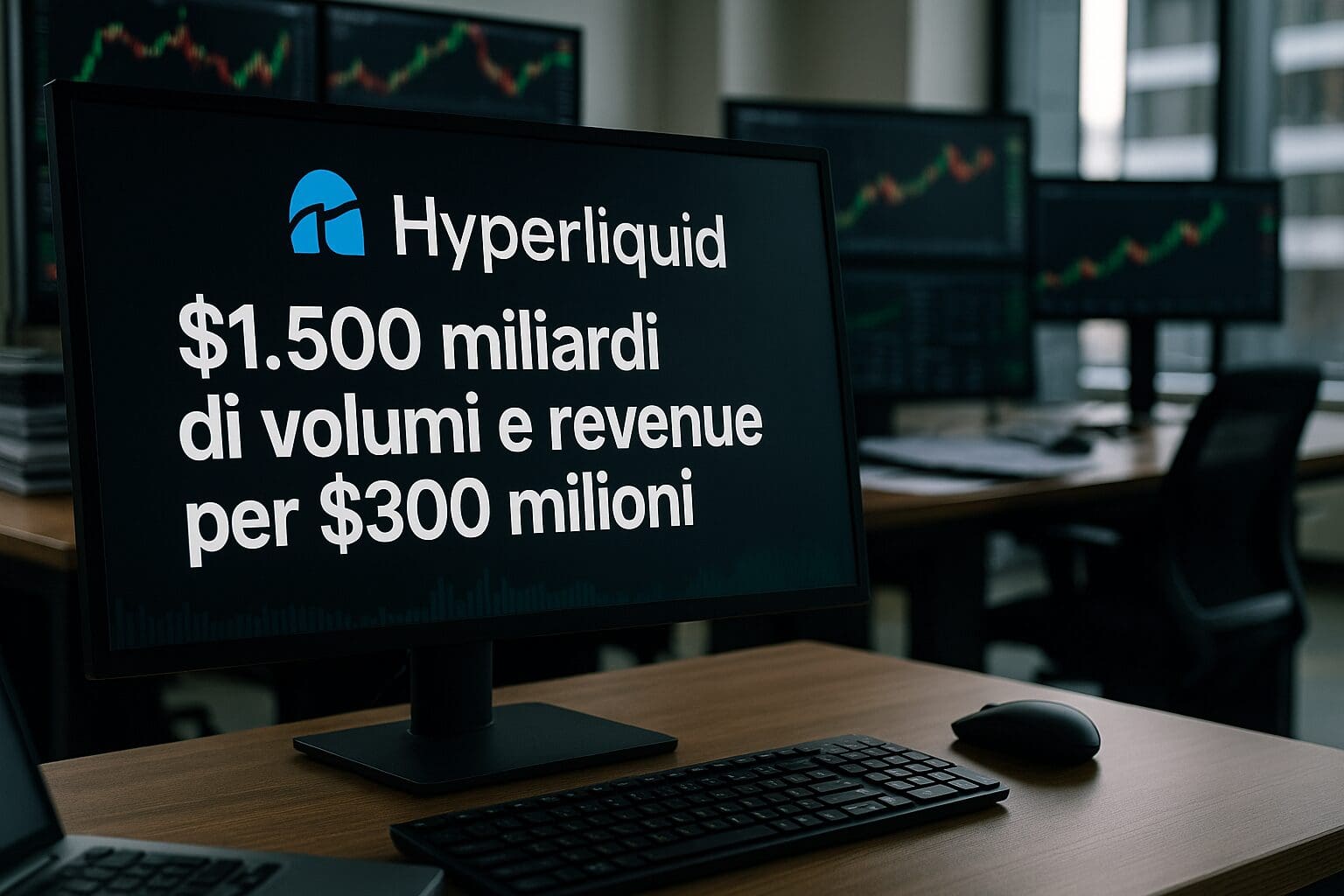 Hyperliquid: $1.500 miliardi di volumi e revenue per $300 milioni