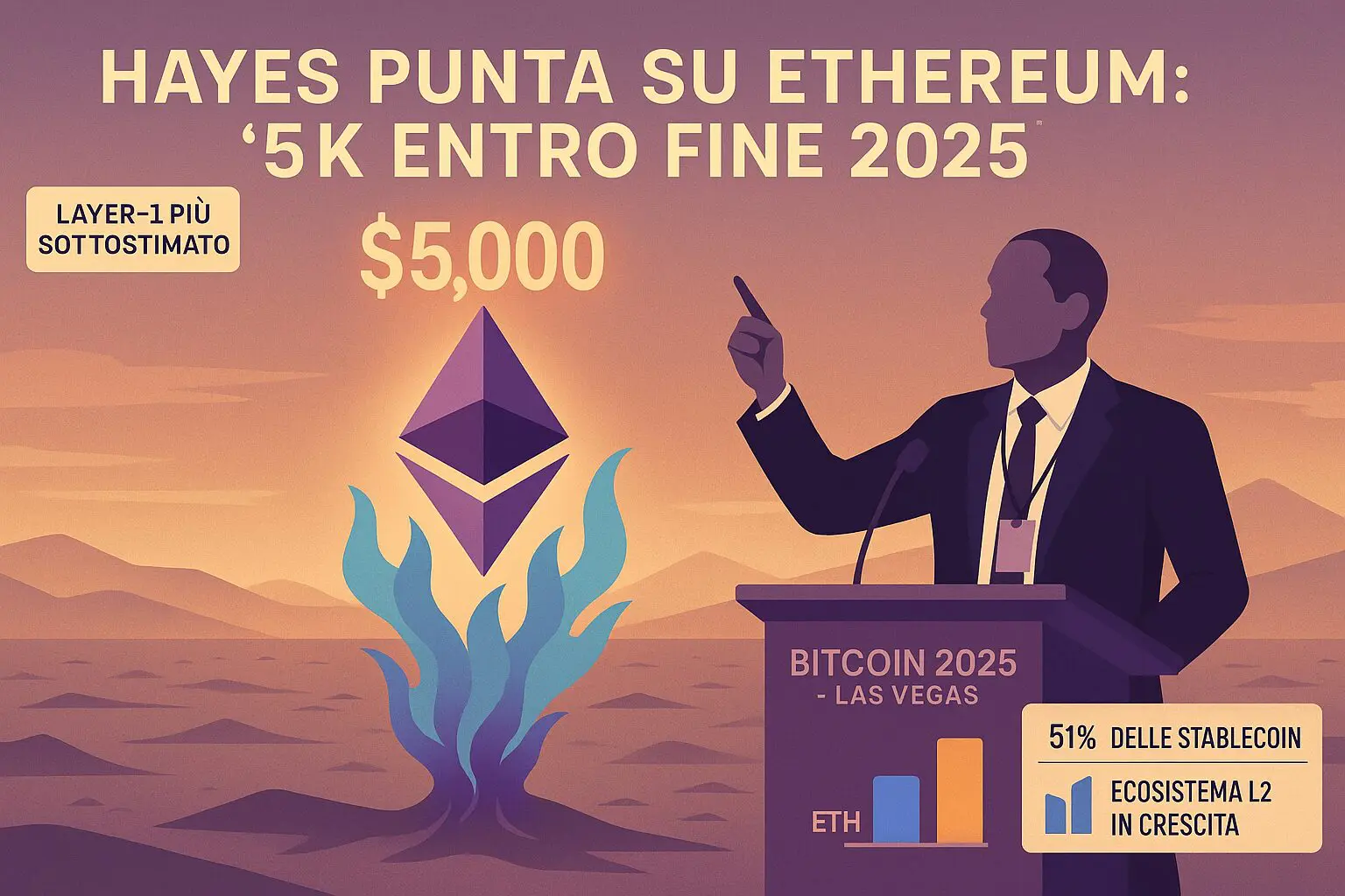 Ethereum sorpresa fine 2025? Hayes punta sul “raddoppio”