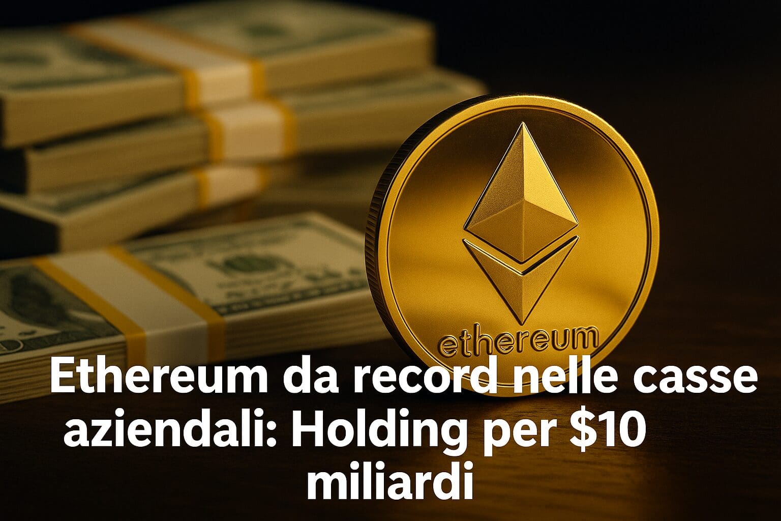 Ethereum da record nelle casse aziendali: Holding per $10 miliardi