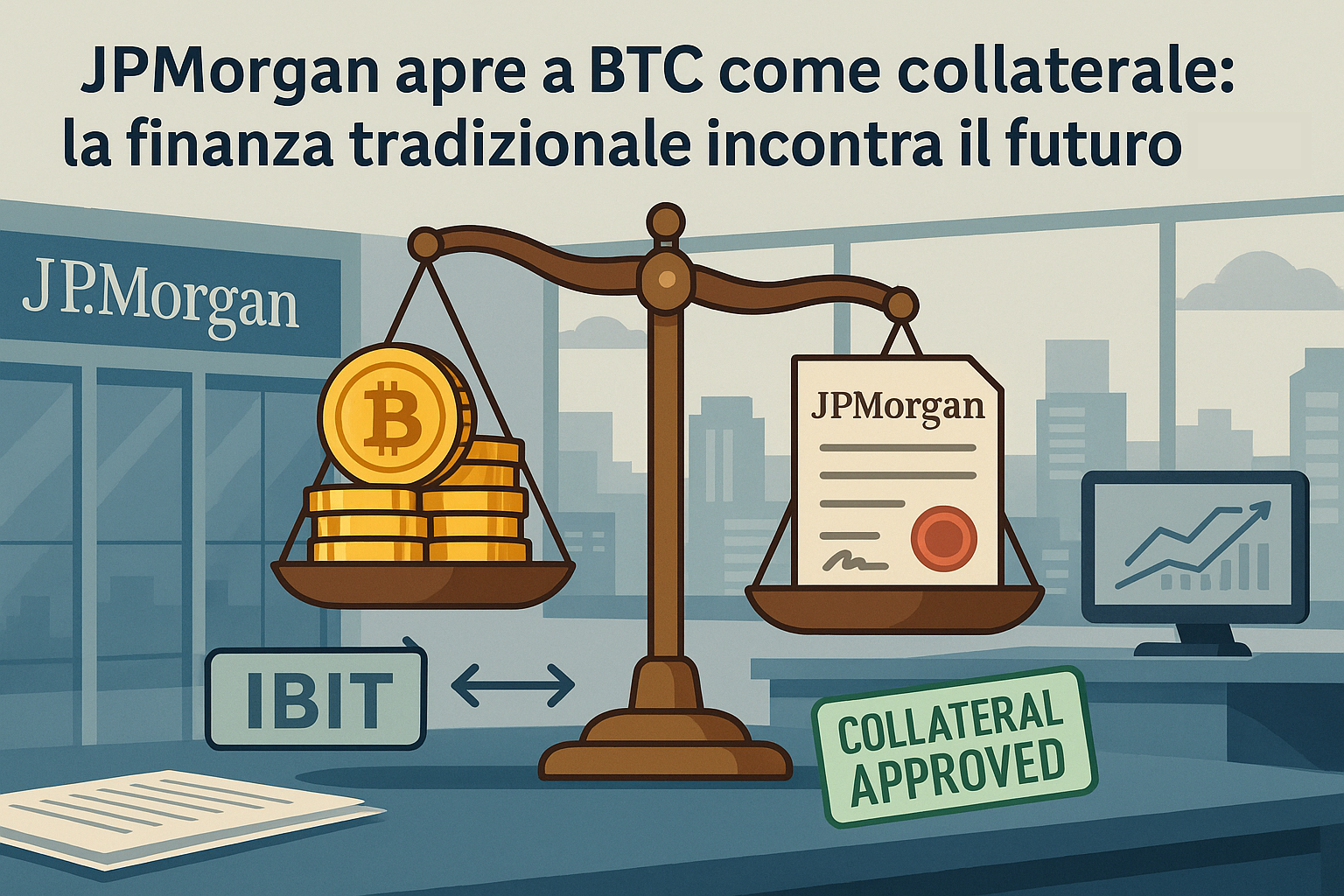 JPMorgan: Bitcoin diventa un nuovo collaterale per i prestiti