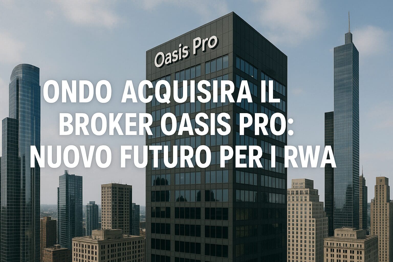 Ondo acquisirà il broker Oasis Pro: Nuovo futuro per i RWA
