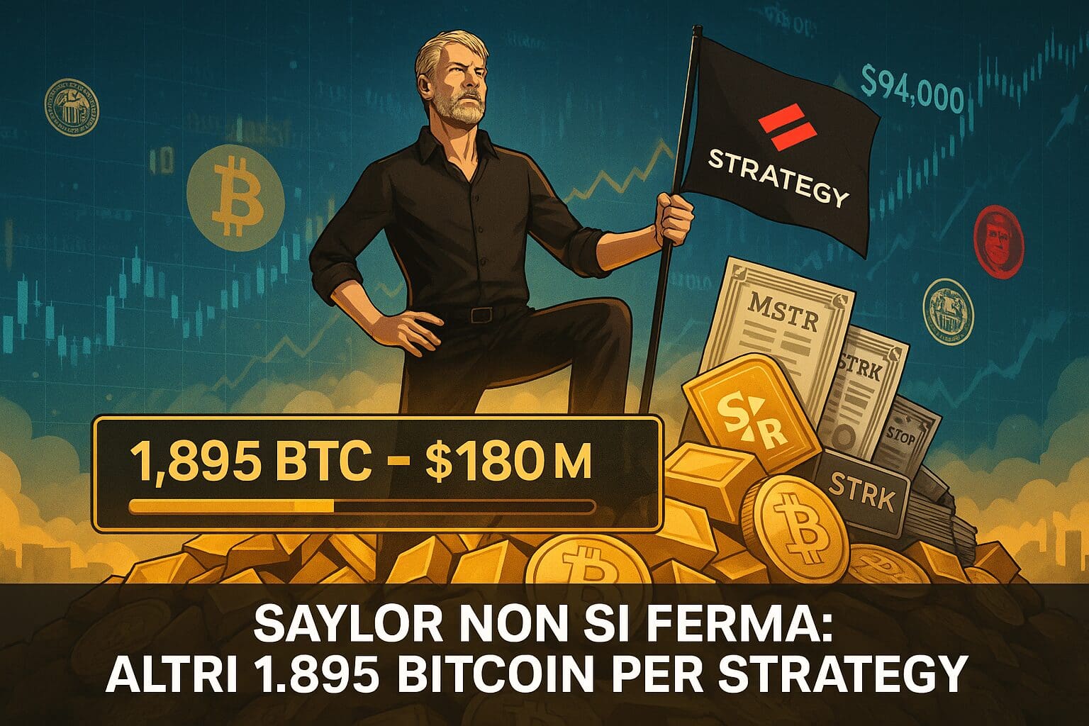 Saylor non si ferma: altri 1.895 Bitcoin per Strategy