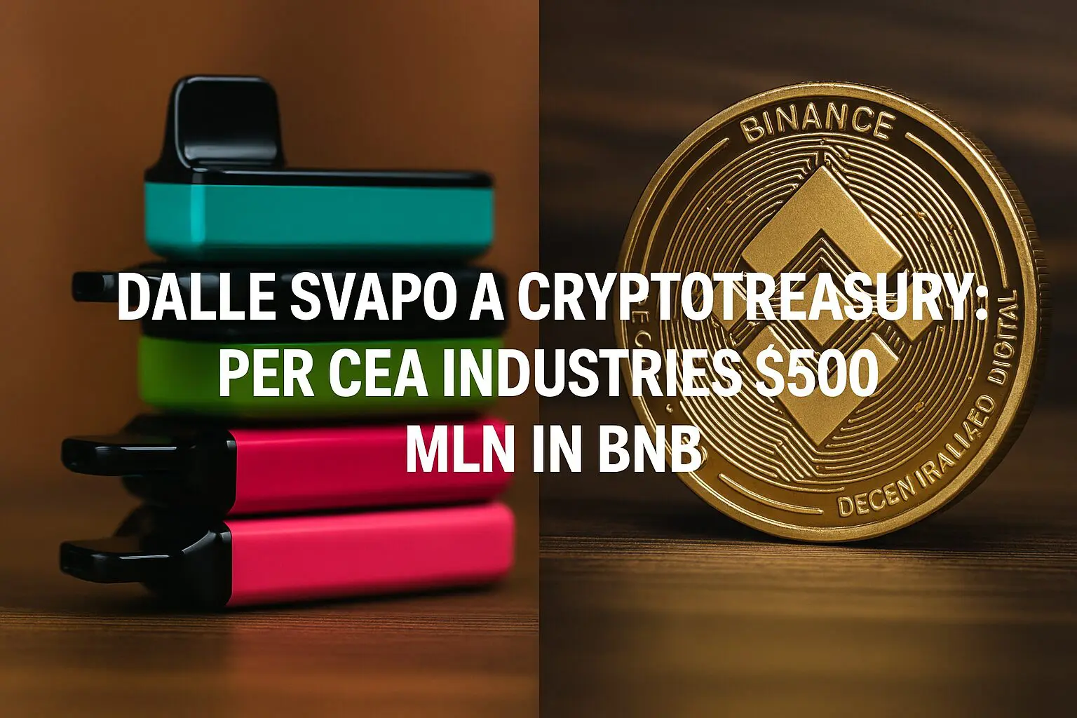 Dalle svapo a CryptoTreasury: Per CEA Industries $500 Mln in BNB