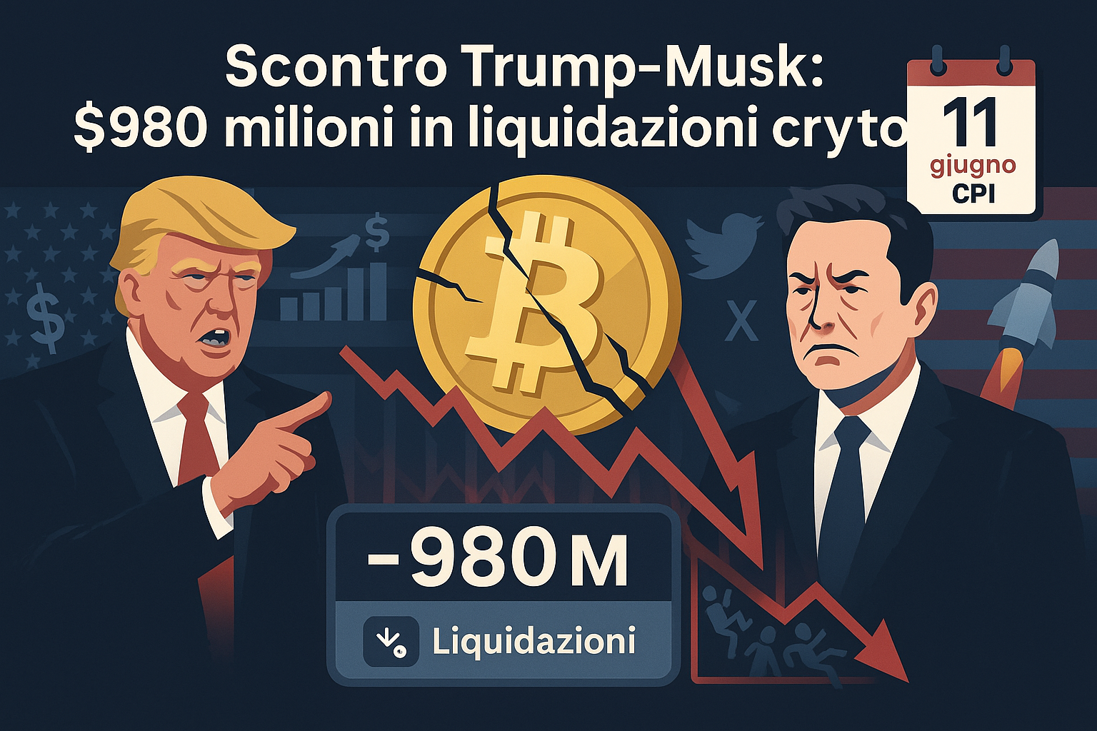 Trump vs Musk: lo scontro non piace a Bitcoin