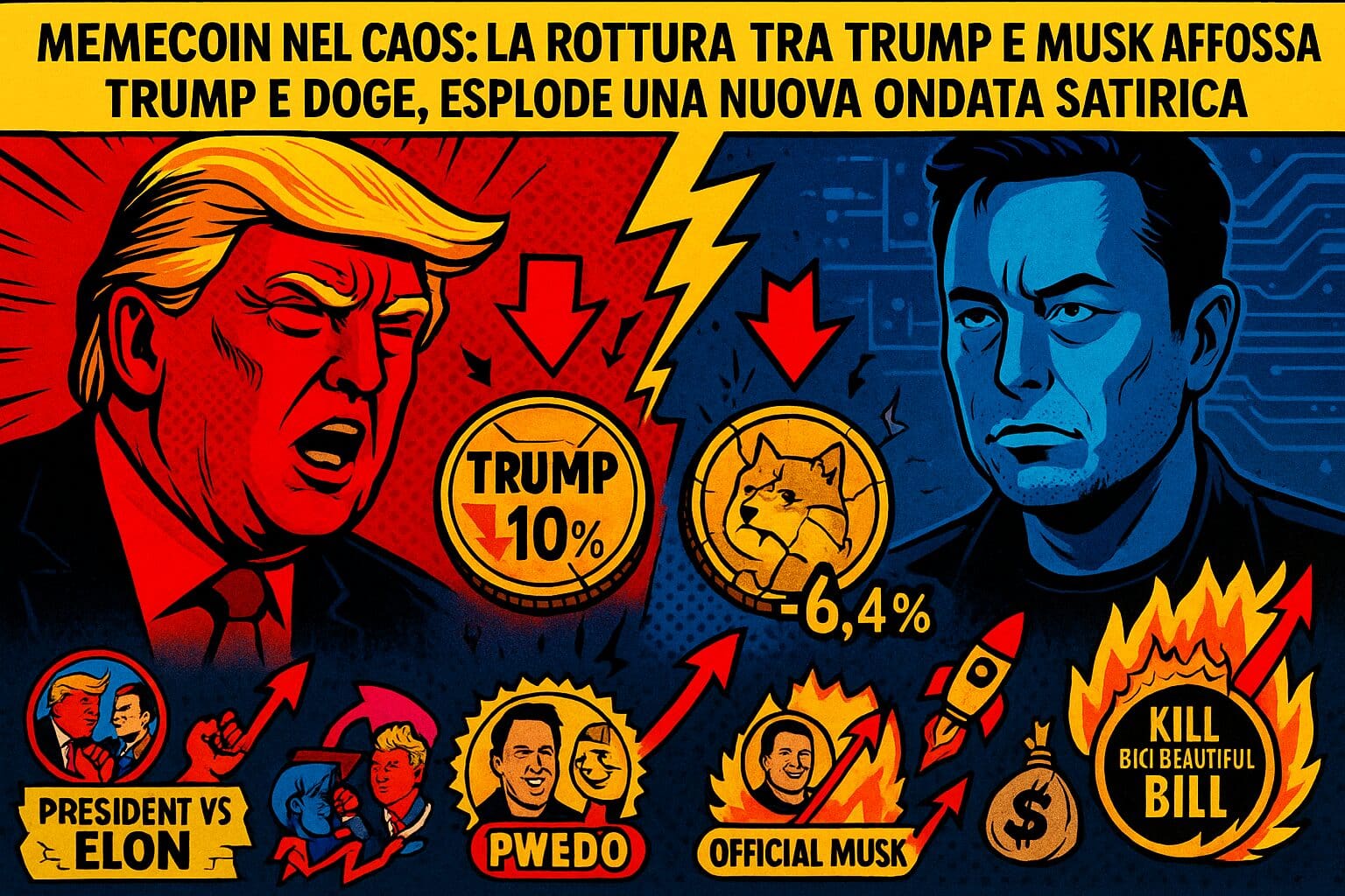 Trump e Musk: il crollo delle memecoin è bipartisan
