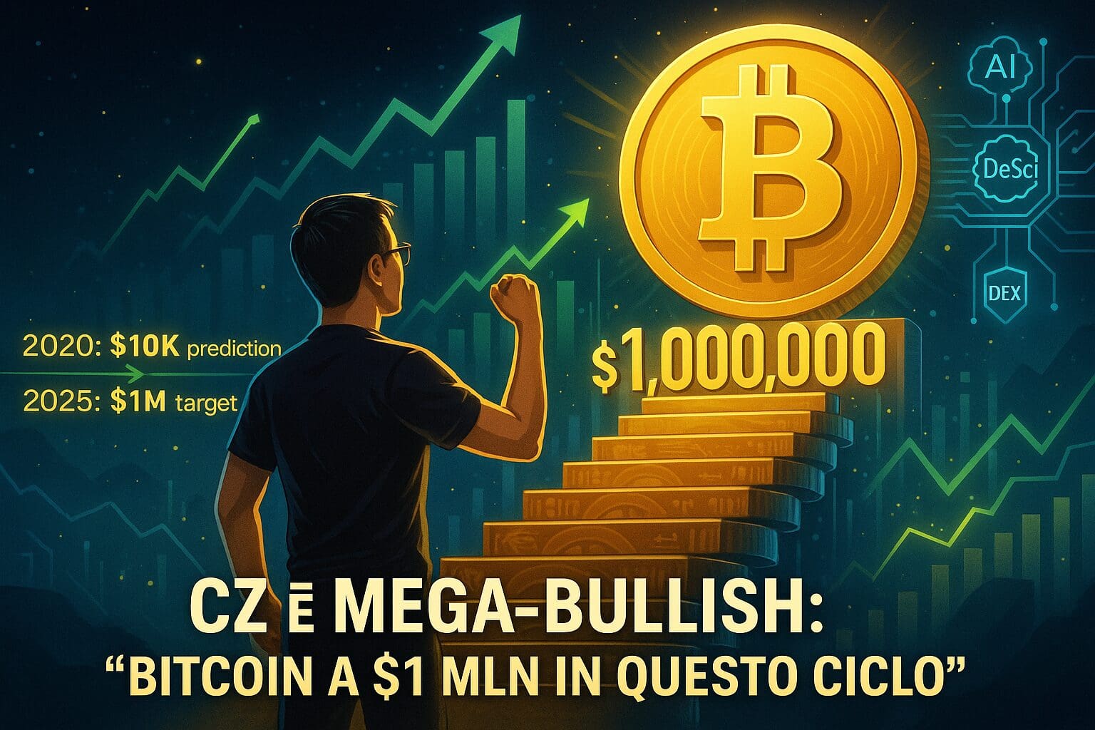CZ è mega-bullish: “Bitcoin a $1 mln in questo ciclo”