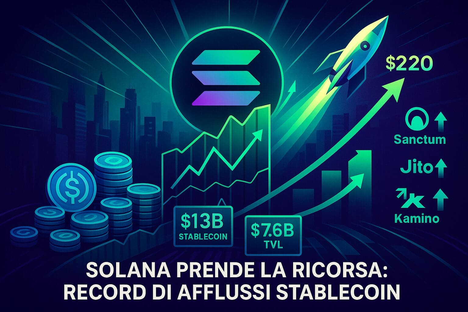 Solana prende la ricorsa: record di afflussi stablecoin
