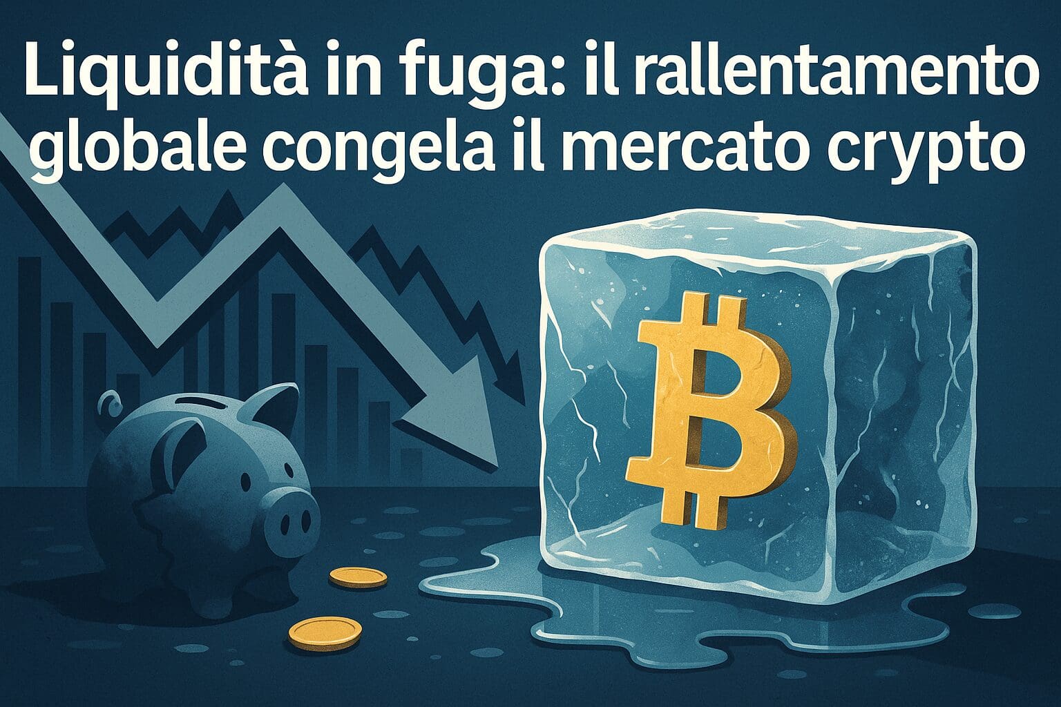 Liquidità in fuga: il rallentamento globale congela il mercato crypto