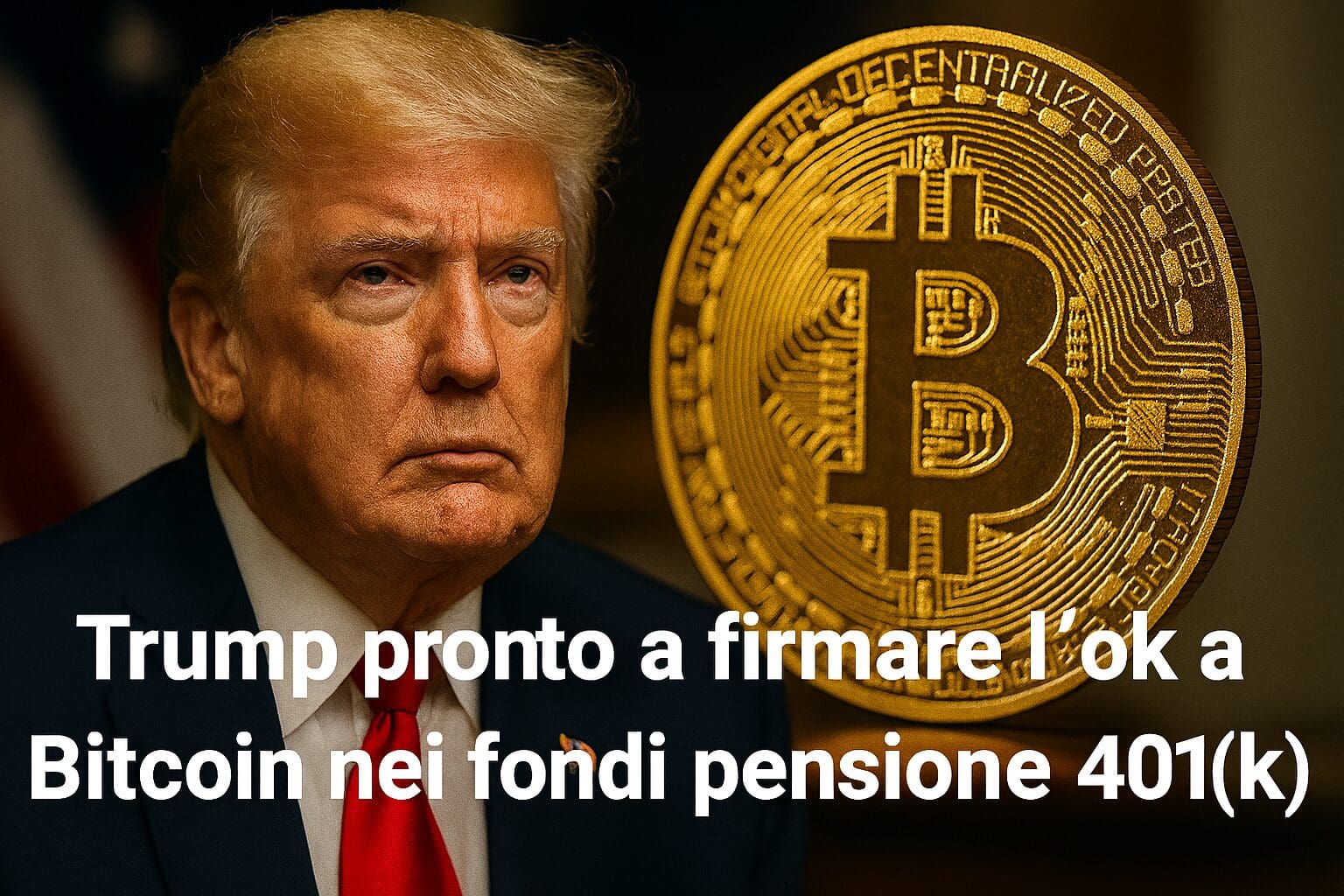 Trump pronto a firmare l’ok a Bitcoin nei fondi pensione 401(k)
