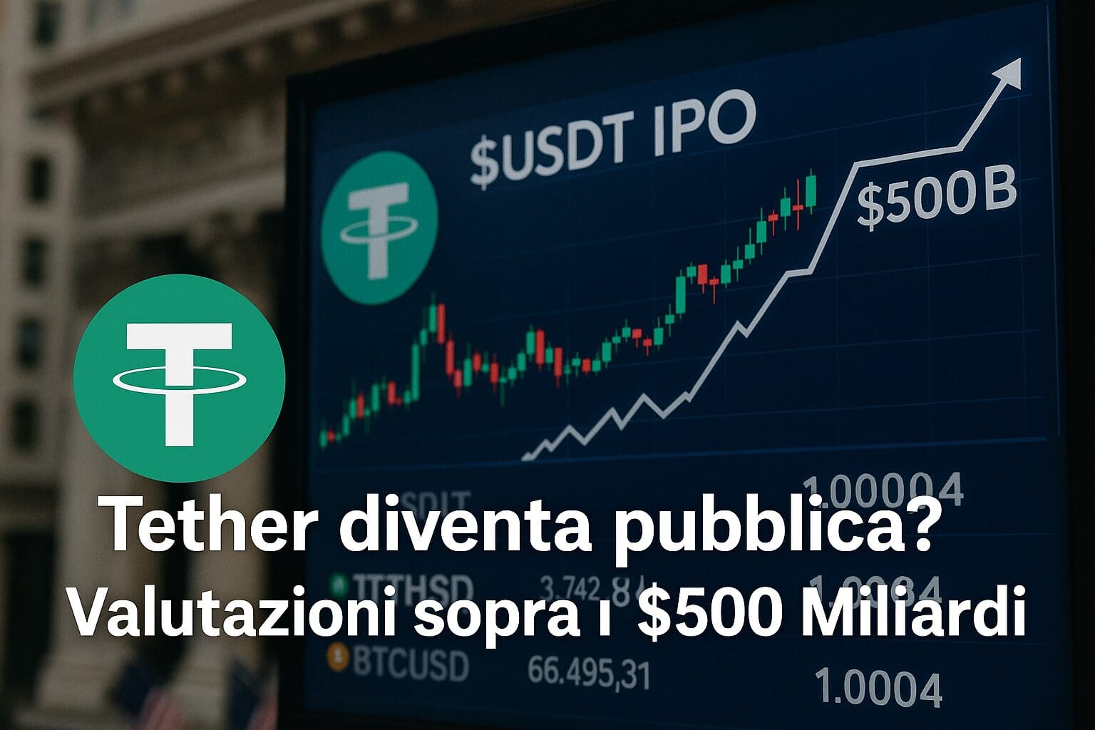 Tether diventa pubblica? Valutazioni sopra i $500 Miliardi