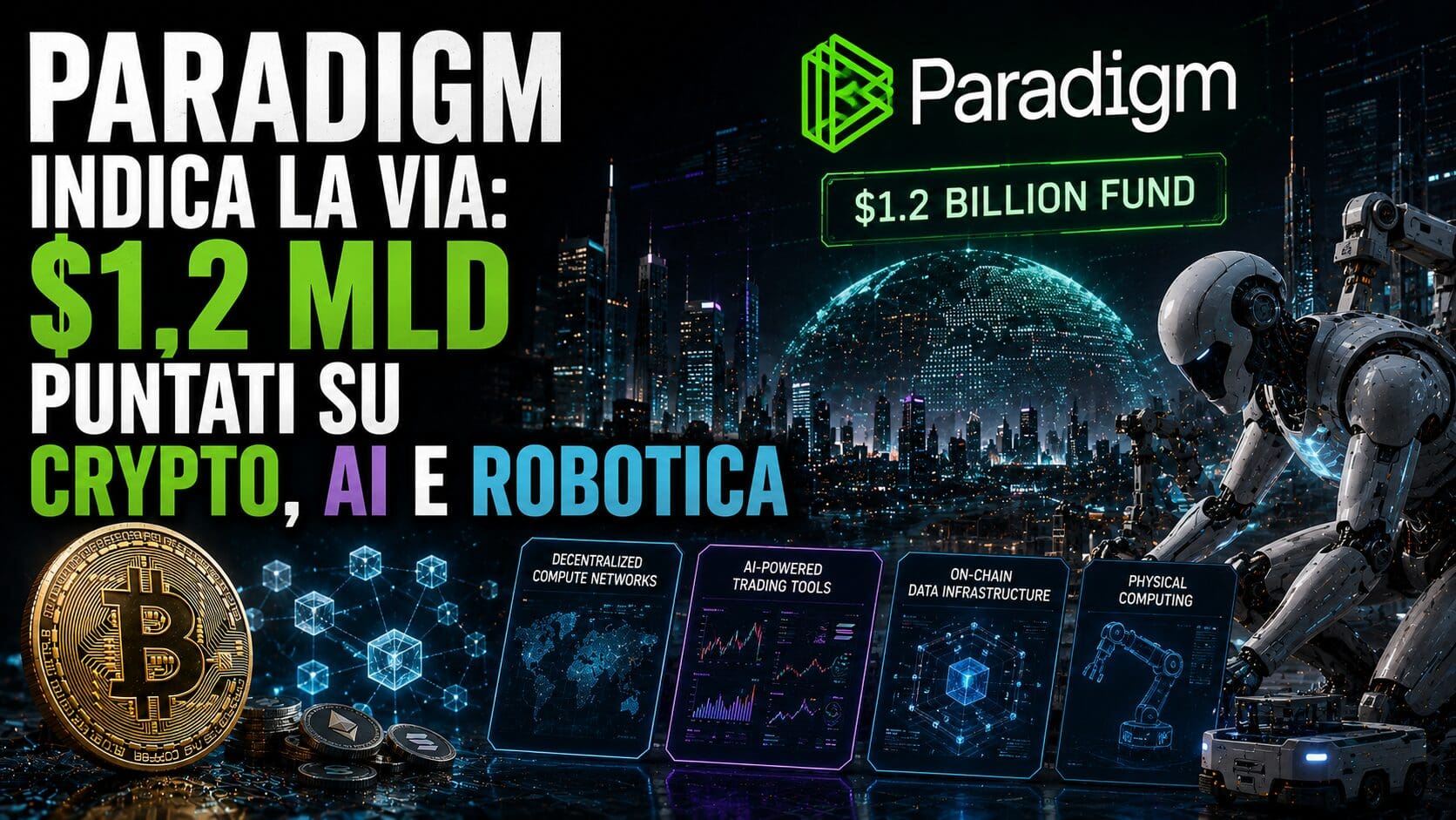 Paradigm indica la via: $1,2 mld puntati su crypto, AI e robotica
