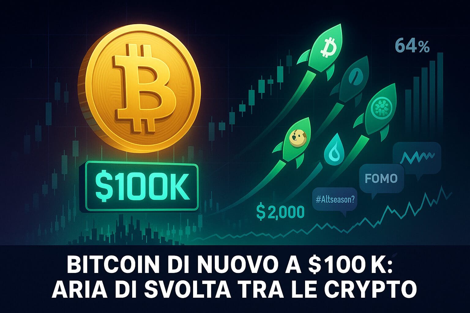 Bitcoin di nuovo a $100k: aria di SVOLTA tra le crypto