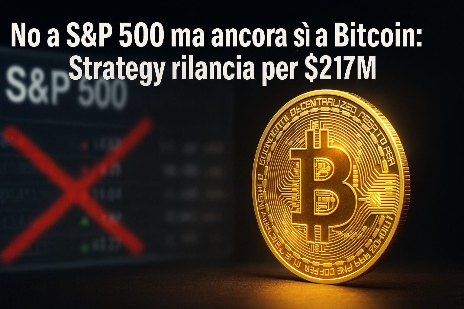 No a S&P 500 ma ancora si a Bitcoin: Strategy rilancia per $217M