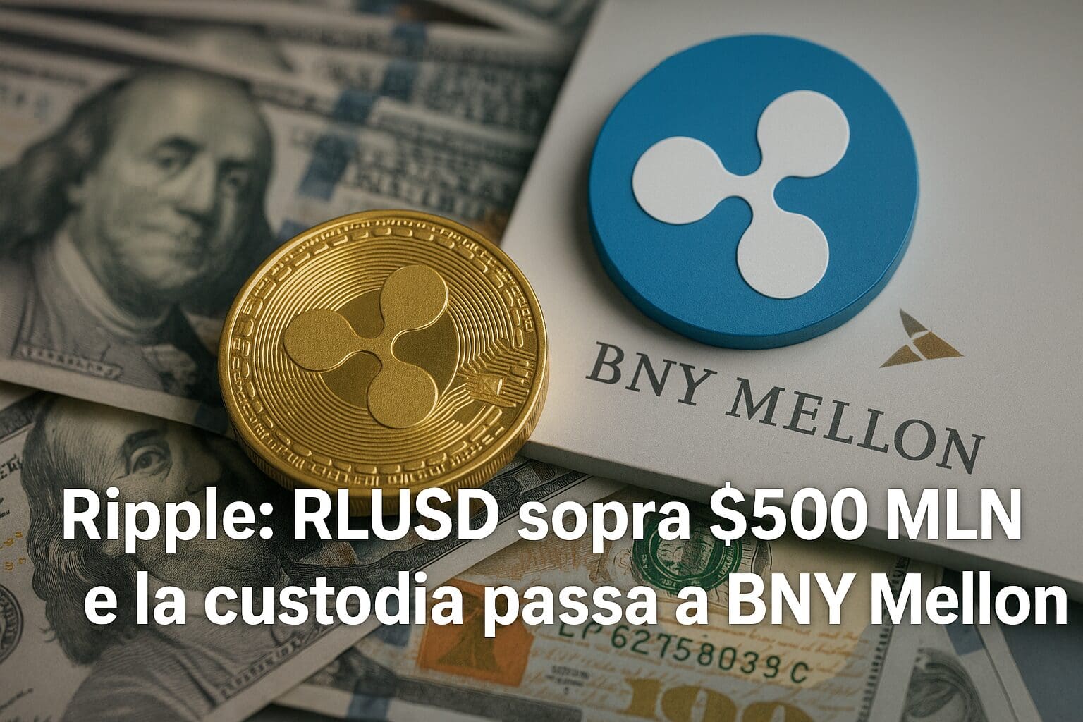 Ripple: RLUSD sopra $500 MLN e la custodia passa a BNY Mellon