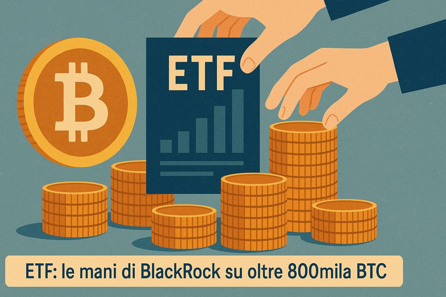 ETF: le mani di BlackRock su oltre 800mila BTC