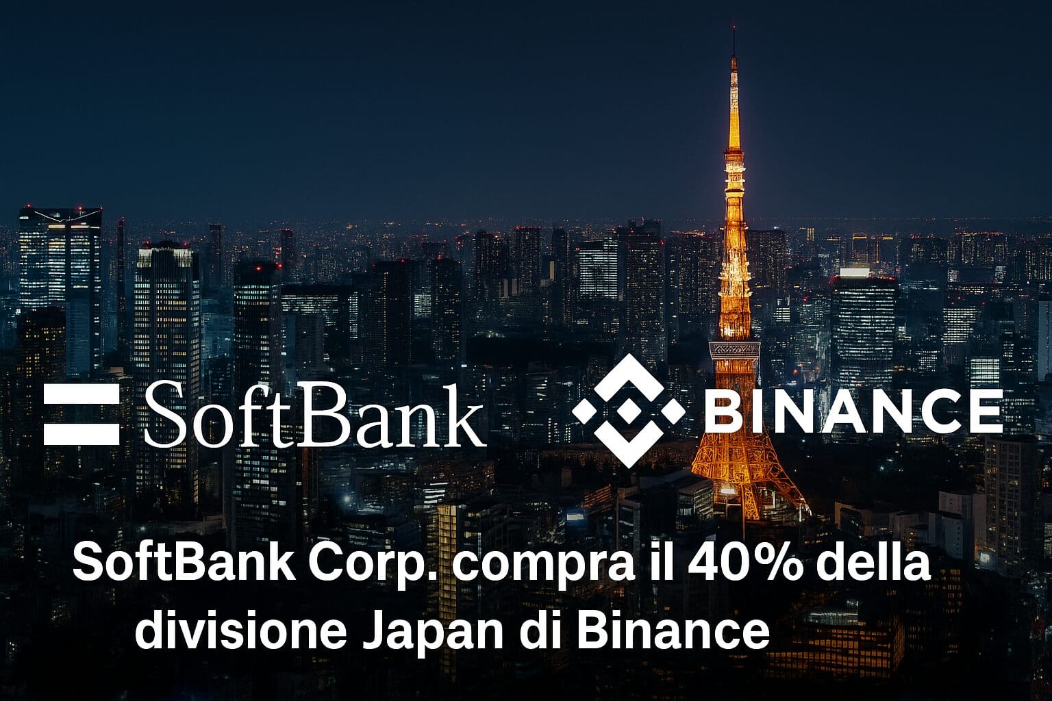 SoftBank Corp. compra il 40% della divisione Japan di Binance