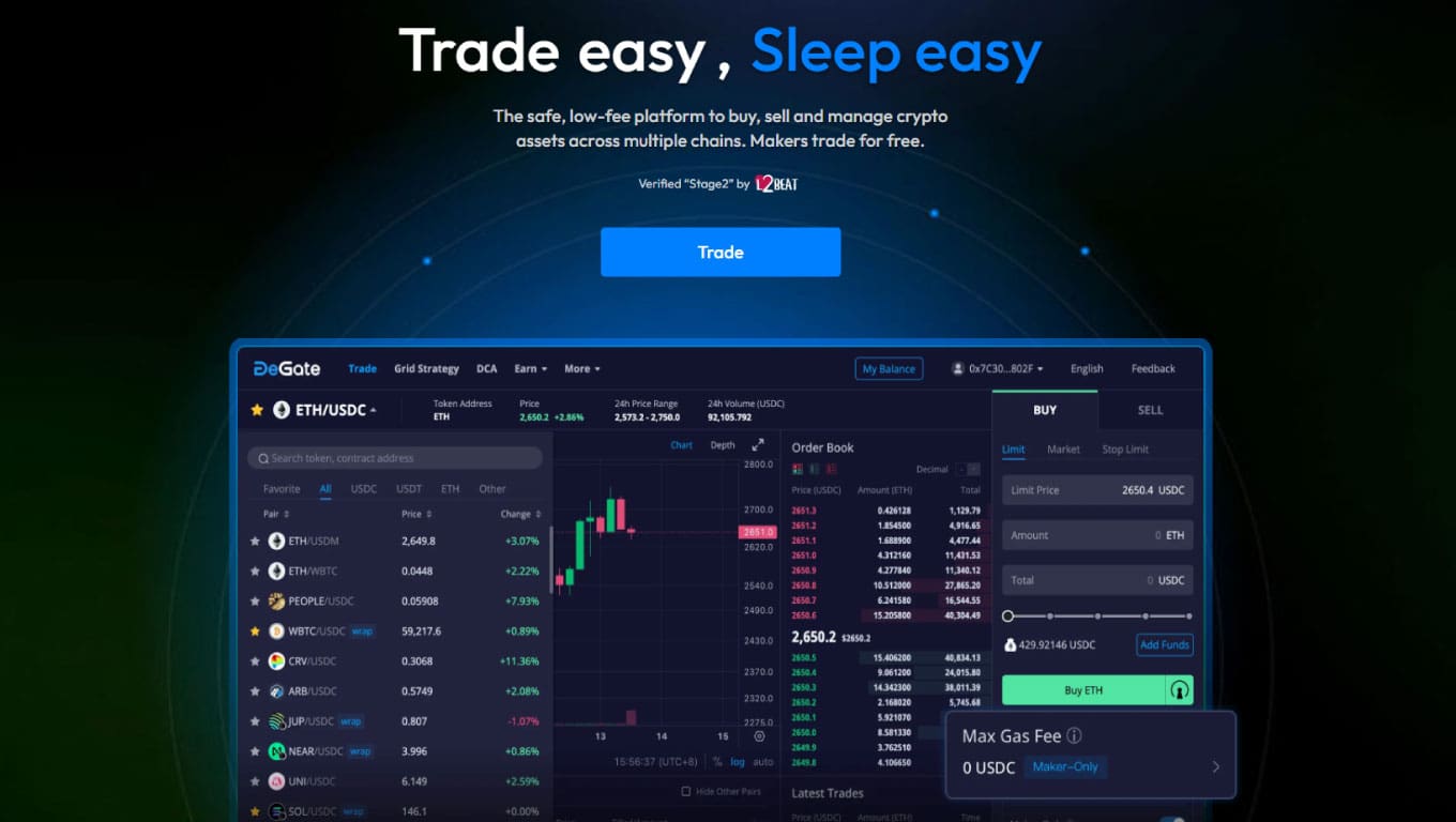 DeGate: un ottimo DEX per il Grid Trading