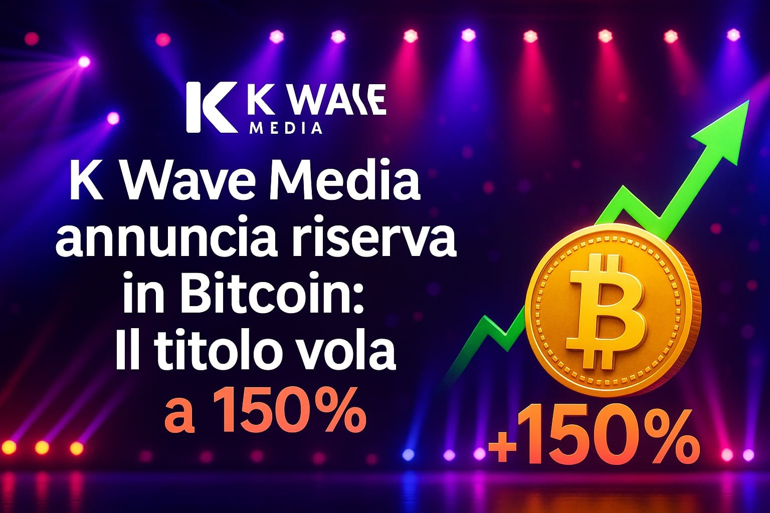 K Wave Media annuncia riserva in Bitcoin: Il titolo vola a +150%