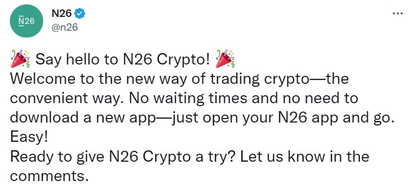 N26 crypto