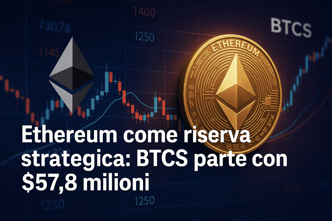 Ethereum come riserva strategica: BTCS parte con $57,8 milioni