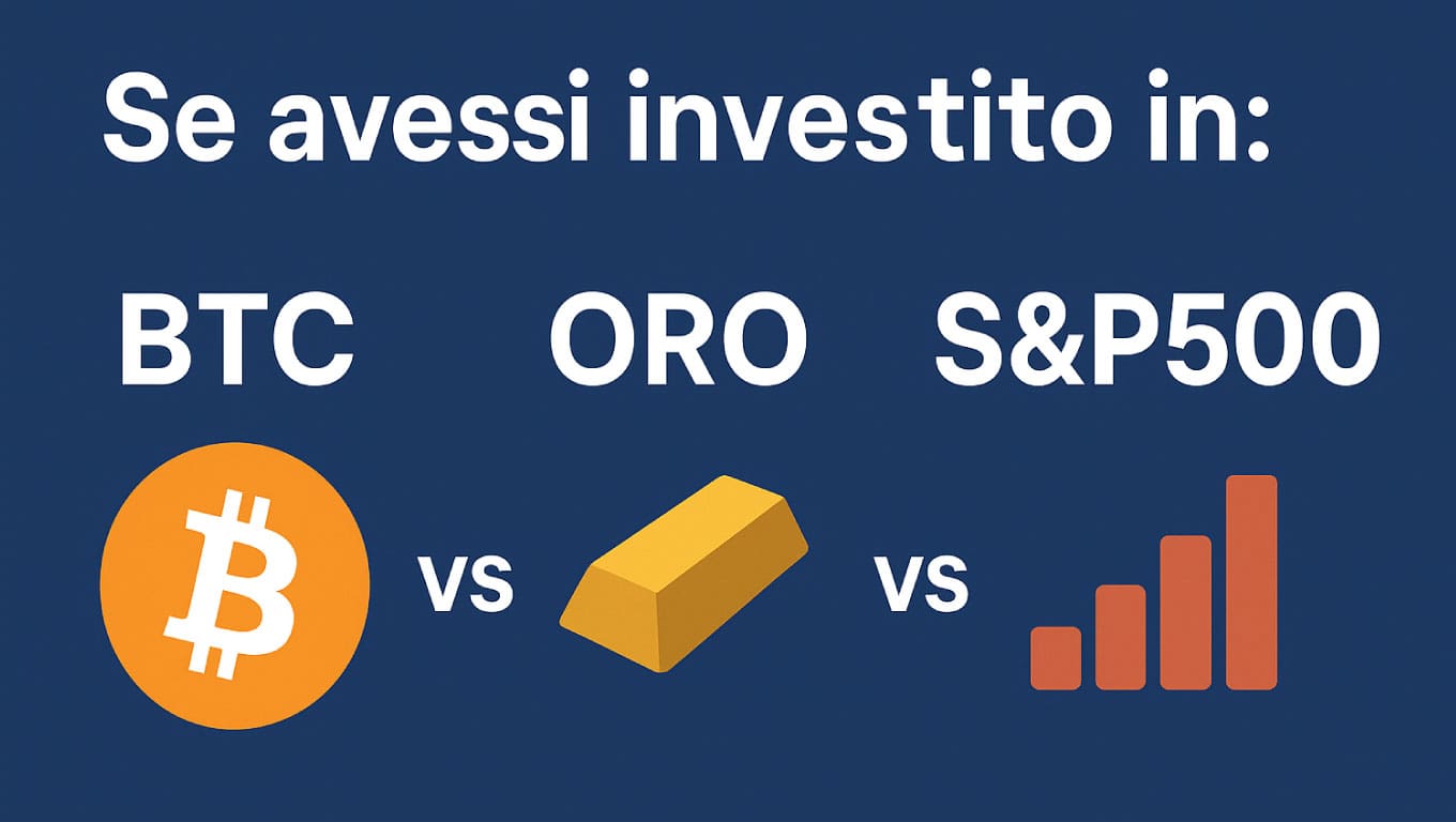 Se avessi investito in: BTC vs ORO vs S&P500