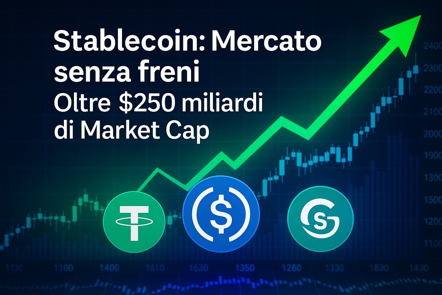 Stablecoin: Mercato senza freni, oltre $250 miliardi di Market Cap