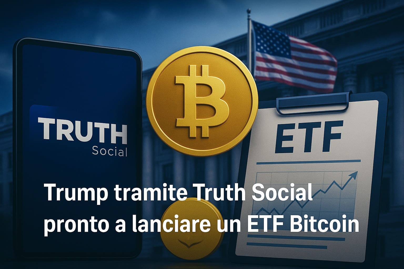 Trump tramite Truth Social pronto a lanciare un ETF Bitcoin