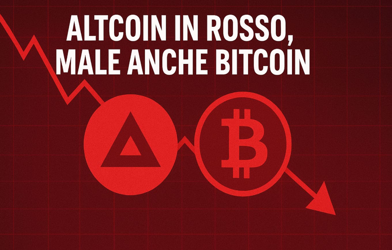 Altcoin in rosso, male anche bitcoin