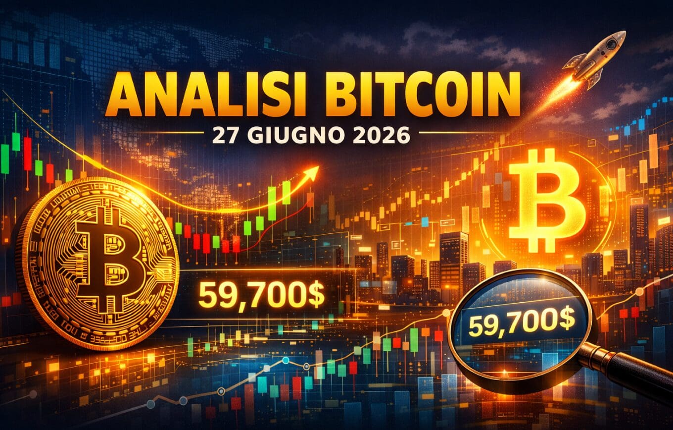 Analisi bitcoin 27 giugno 2026: focus sui 59.700$