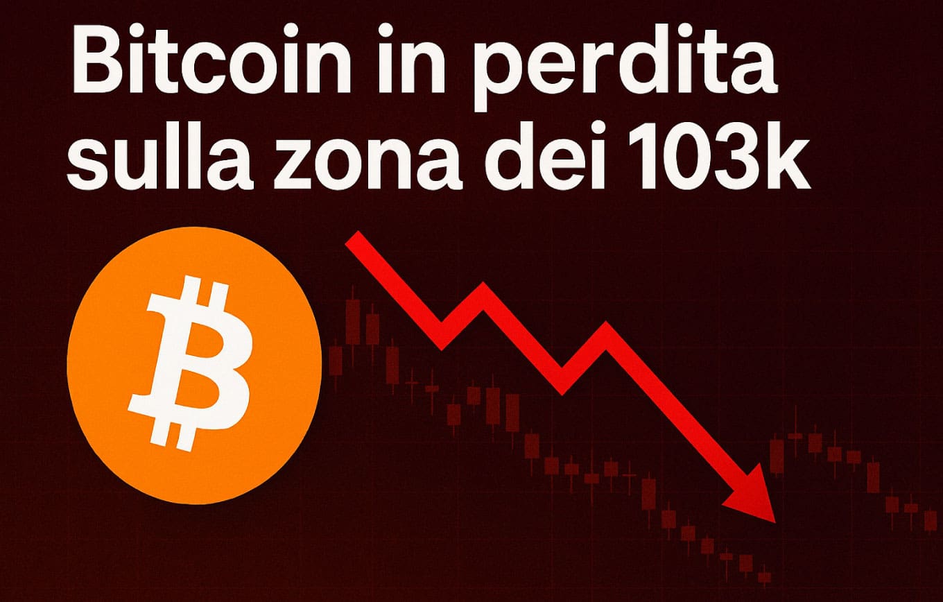 Bitcoin in perdita sulla zona dei 103k