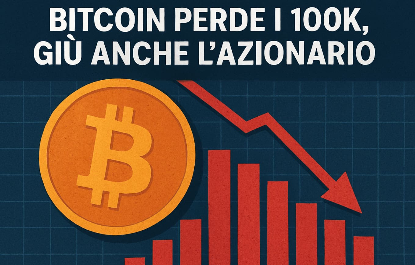 Bitcoin perde i 100k, giù anche l'azionario