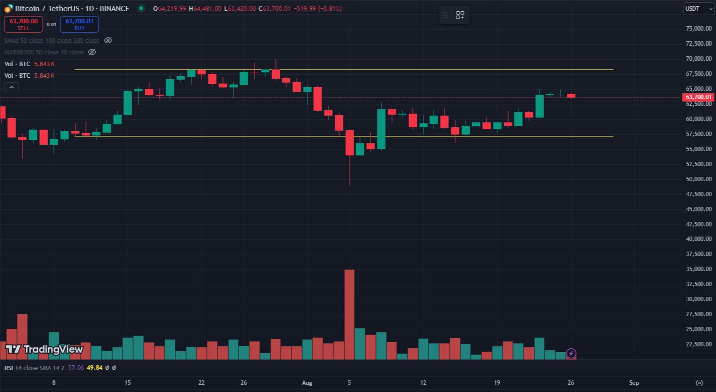 grafico BTC USDT agosto 2024