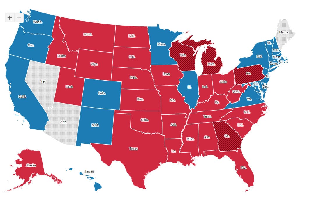 mappa voto USA