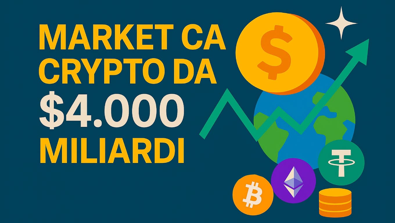 Market cap crypto da $4.000 miliardi!