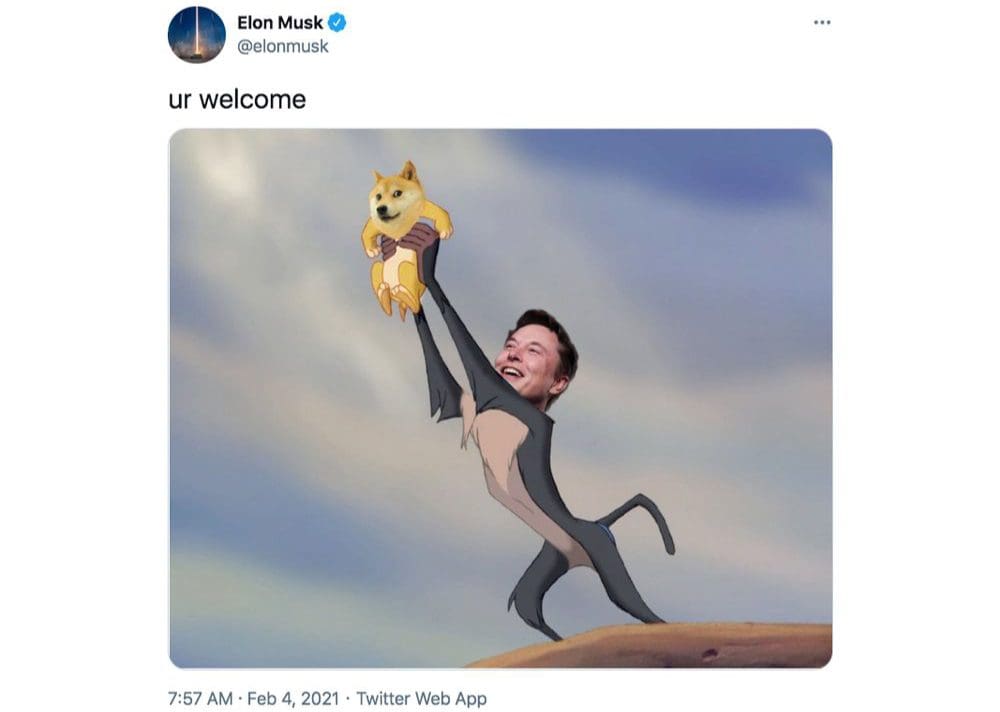 Tweet Elon Musk Dogecoin