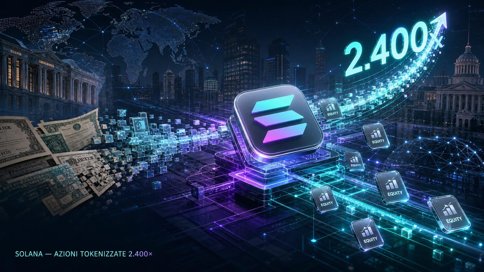 Solana guida il boom delle azioni tokenizzate: i volumi fanno 2.400x